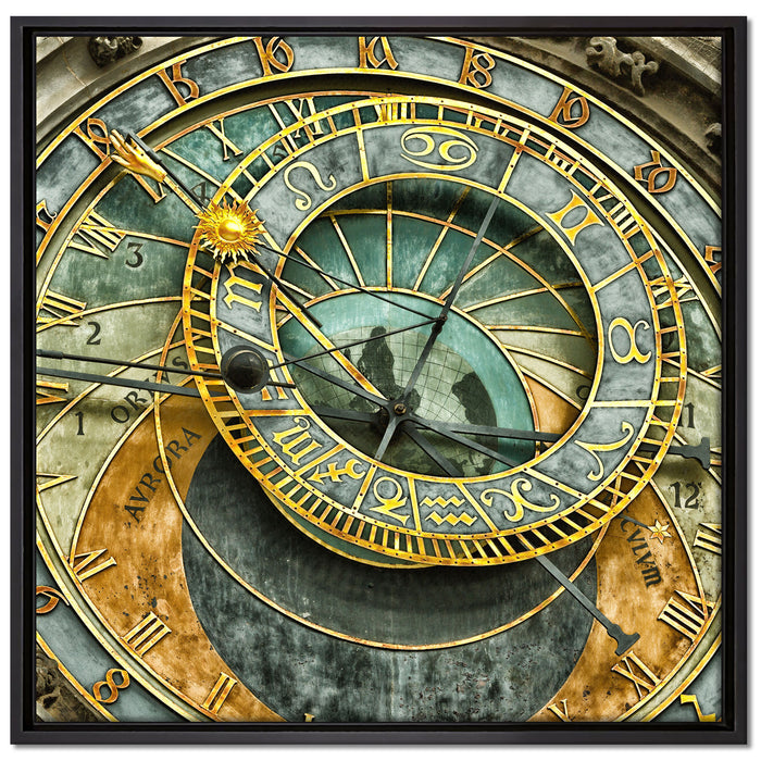 Sonnenuhr auf Leinwandbild Quadratisch gerahmt Größe 70x70