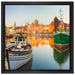 Hafen in der Dämmerung auf Leinwandbild Quadratisch gerahmt Größe 40x40
