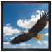 Adler fliegt über Berge auf Leinwandbild Quadratisch gerahmt Größe 40x40