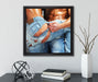 Sexy Pärchen Jeans  auf Leinwandbild Quadratisch gerahmt mit Kirschblüten