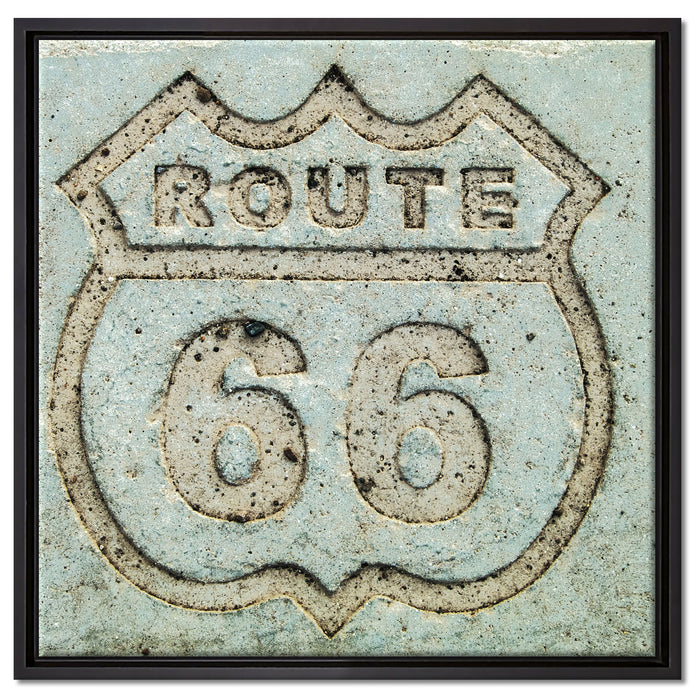 Route 66 auf Leinwandbild Quadratisch gerahmt Größe 60x60