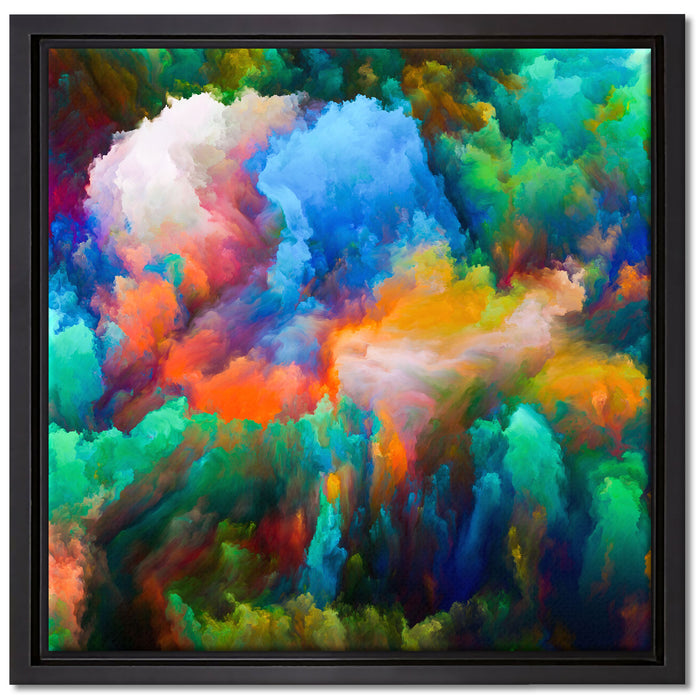 Farbflash Holi auf Leinwandbild Quadratisch gerahmt Größe 40x40