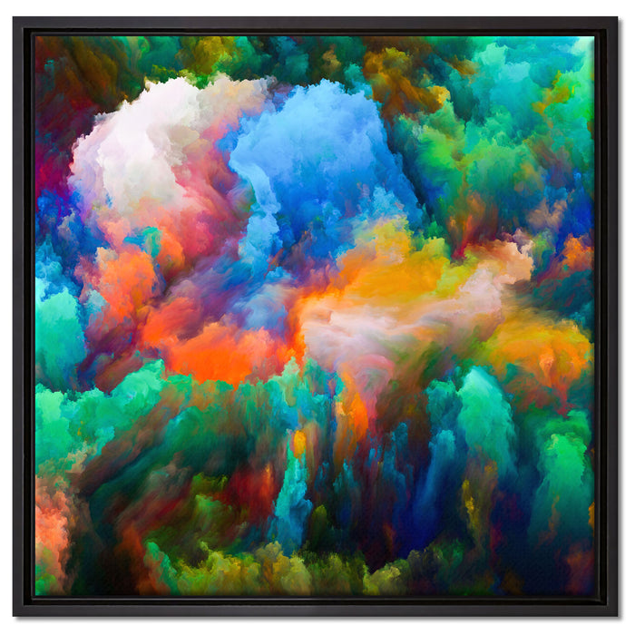 Farbflash Holi auf Leinwandbild Quadratisch gerahmt Größe 60x60