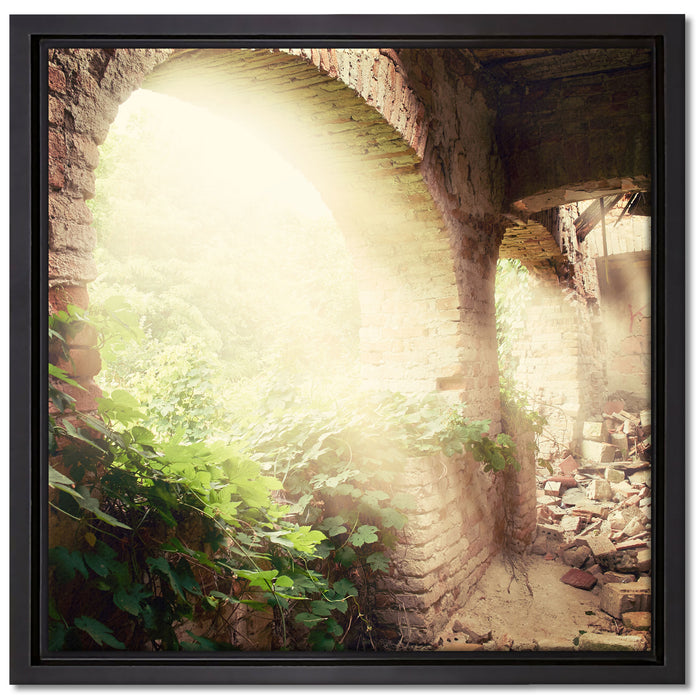 Alte Ruine auf Leinwandbild Quadratisch gerahmt Größe 40x40