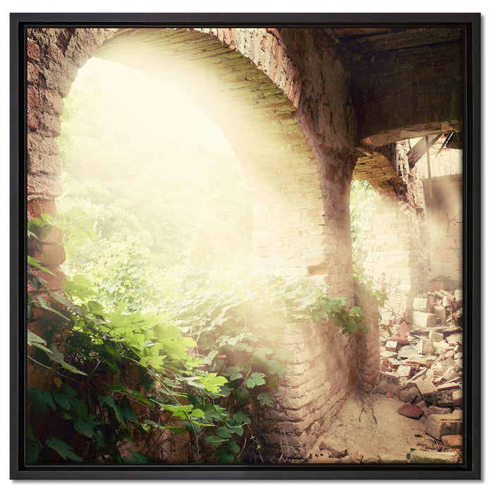 Alte Ruine auf Leinwandbild Quadratisch gerahmt Größe 60x60
