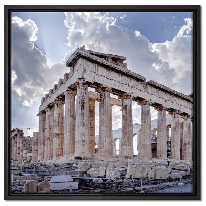 Antike Säulen Griechenland auf Leinwandbild Quadratisch gerahmt Größe 60x60