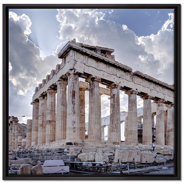 Antike Säulen Griechenland auf Leinwandbild Quadratisch gerahmt Größe 70x70