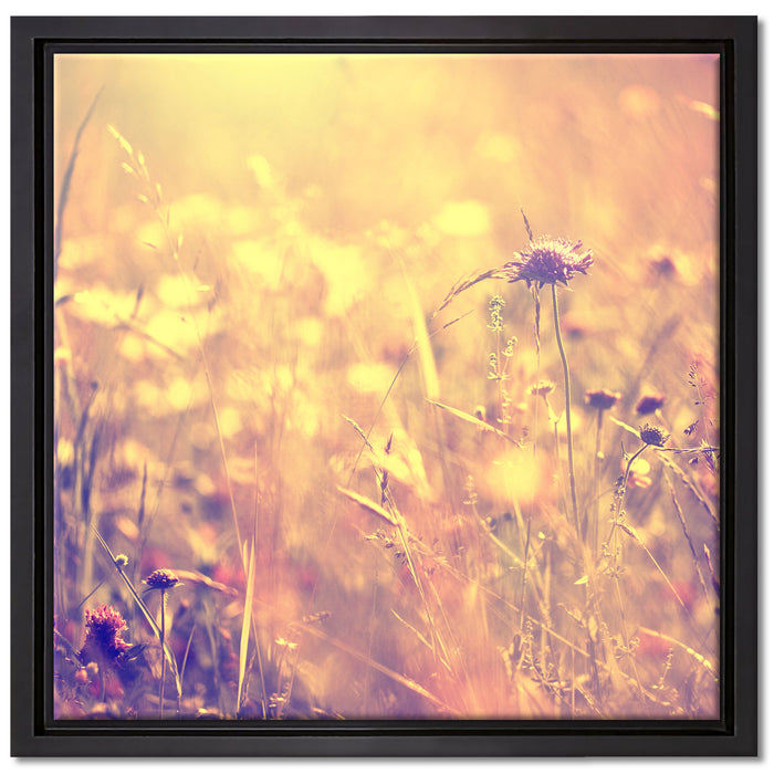 Bunte Gräser Pflanzen Natur auf Leinwandbild Quadratisch gerahmt Größe 40x40