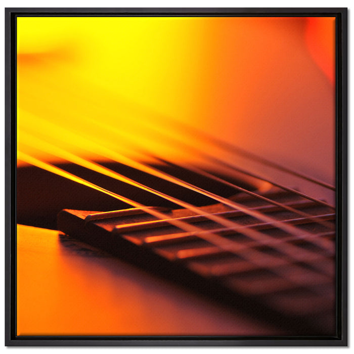 Gitarrensaiten auf Leinwandbild Quadratisch gerahmt Größe 70x70