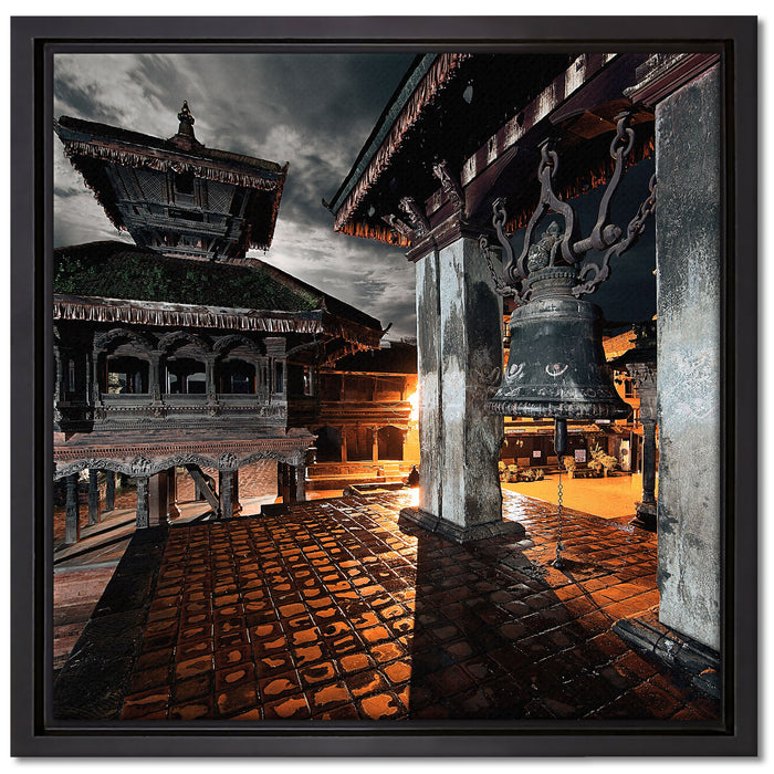 Mystische Stadt auf Leinwandbild Quadratisch gerahmt Größe 40x40