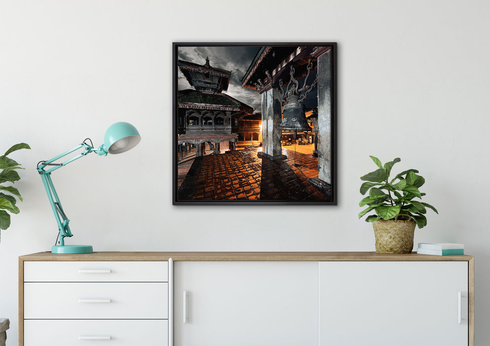 Mystische Stadt auf Leinwandbild gerahmt Quadratisch verschiedene Größen im Wohnzimmer