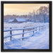 Hütte im Schnee auf Leinwandbild Quadratisch gerahmt Größe 40x40