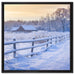 Hütte im Schnee auf Leinwandbild Quadratisch gerahmt Größe 60x60