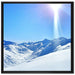 Schnee Berge auf Leinwandbild Quadratisch gerahmt Größe 70x70
