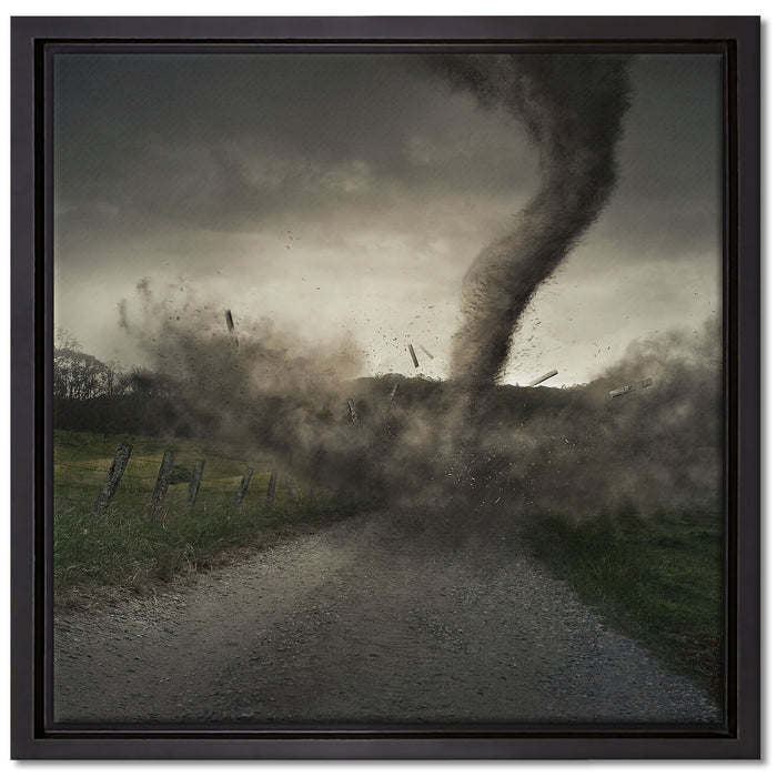 Tornado auf Leinwandbild Quadratisch gerahmt Größe 40x40
