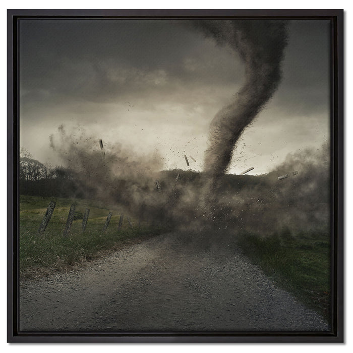 Tornado auf Leinwandbild Quadratisch gerahmt Größe 60x60