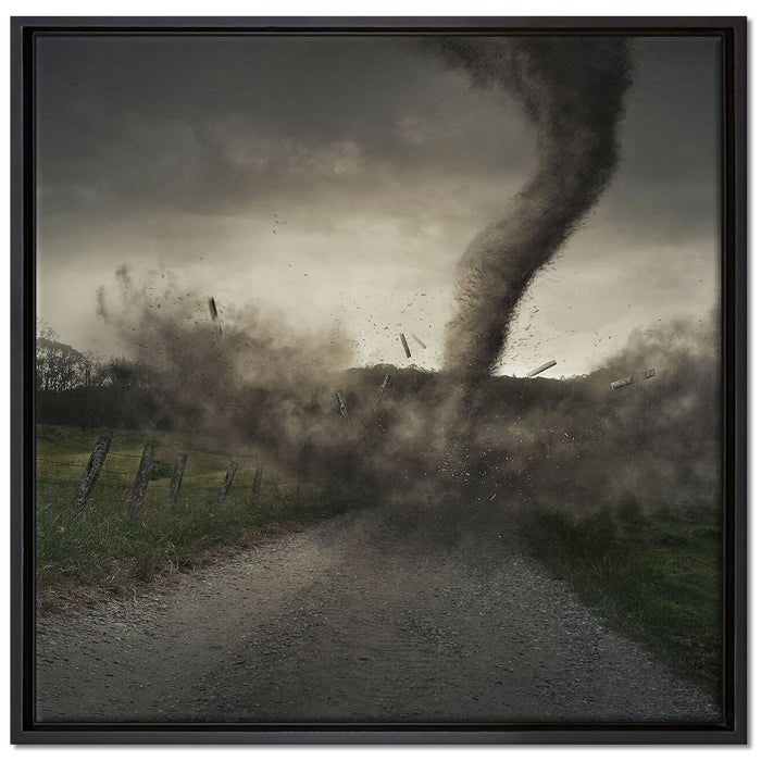 Tornado auf Leinwandbild Quadratisch gerahmt Größe 70x70