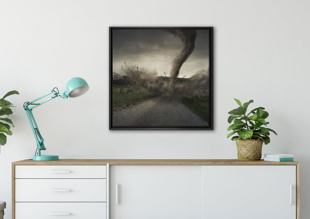 Tornado auf Leinwandbild gerahmt Quadratisch verschiedene Größen im Wohnzimmer