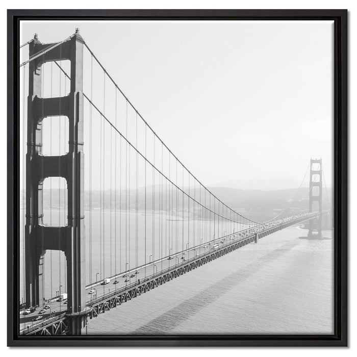 Golden Gate Bridge San Francisco auf Leinwandbild Quadratisch gerahmt Größe 60x60