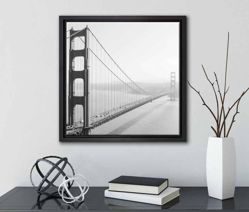 Golden Gate Bridge San Francisco  auf Leinwandbild Quadratisch gerahmt mit Kirschblüten