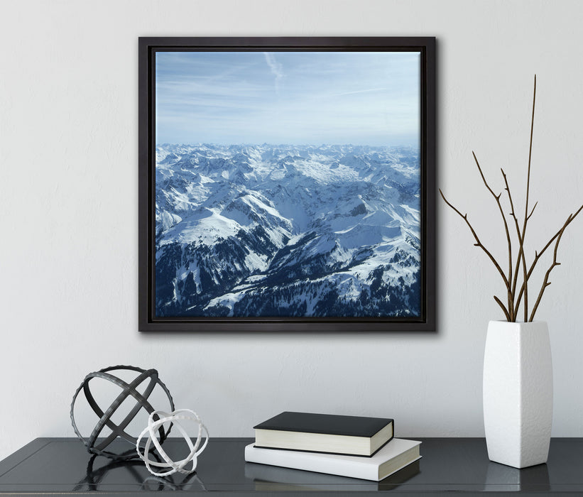 Alpen  auf Leinwandbild Quadratisch gerahmt mit Kirschblüten