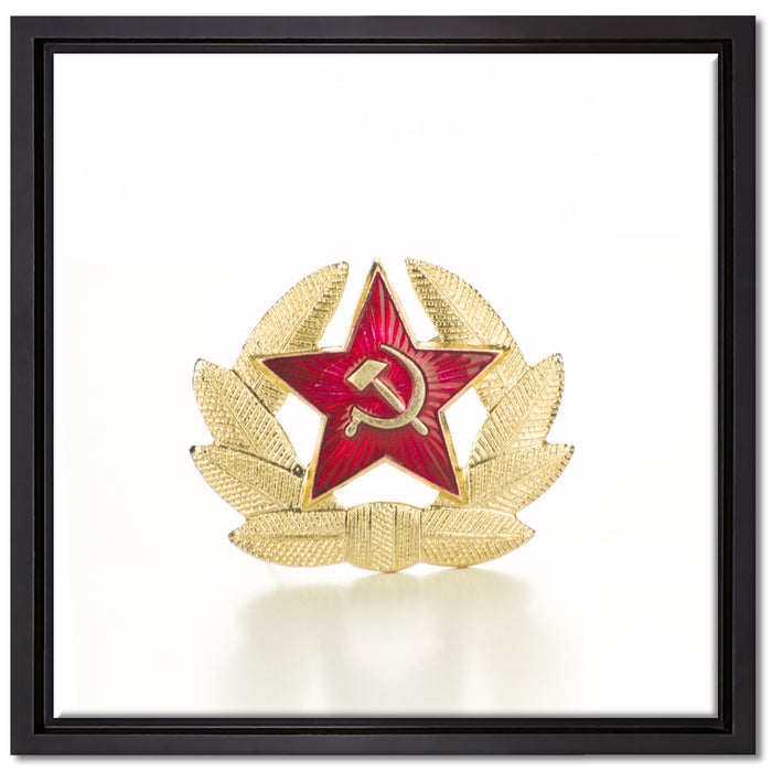 Wappen der UdSSR auf Leinwandbild Quadratisch gerahmt Größe 40x40