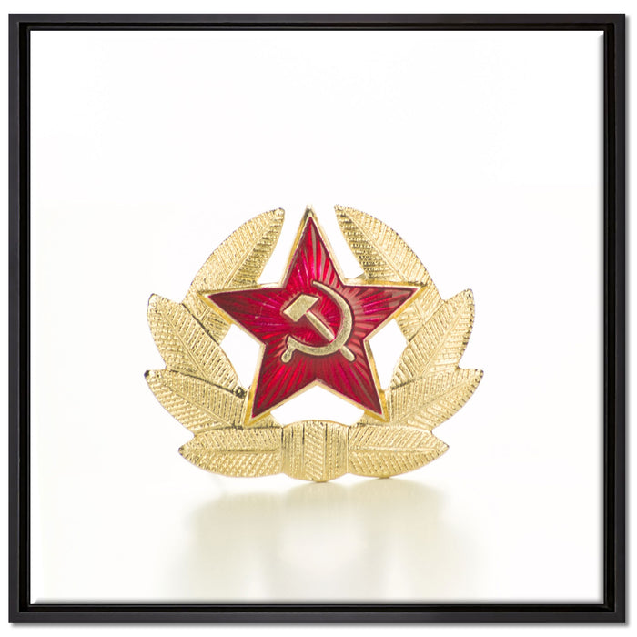 Wappen der UdSSR auf Leinwandbild Quadratisch gerahmt Größe 70x70