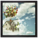Haus mit Bollons auf Leinwandbild Quadratisch gerahmt Größe 40x40