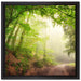 Sonnenstrahlen Waldweg auf Leinwandbild Quadratisch gerahmt Größe 40x40