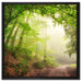 Sonnenstrahlen Waldweg auf Leinwandbild Quadratisch gerahmt Größe 60x60