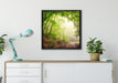 Sonnenstrahlen Waldweg auf Leinwandbild gerahmt Quadratisch verschiedene Größen im Wohnzimmer