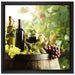Weintrauben am Fass auf Leinwandbild Quadratisch gerahmt Größe 40x40