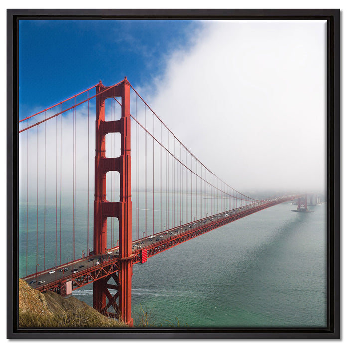 Golden Gate Bridge San Francisco auf Leinwandbild Quadratisch gerahmt Größe 60x60