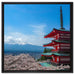 Japanisches Gebäude auf Leinwandbild Quadratisch gerahmt Größe 60x60