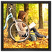 Teenager Girl with Bike auf Leinwandbild Quadratisch gerahmt Größe 40x40