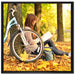 Teenager Girl with Bike auf Leinwandbild Quadratisch gerahmt Größe 70x70