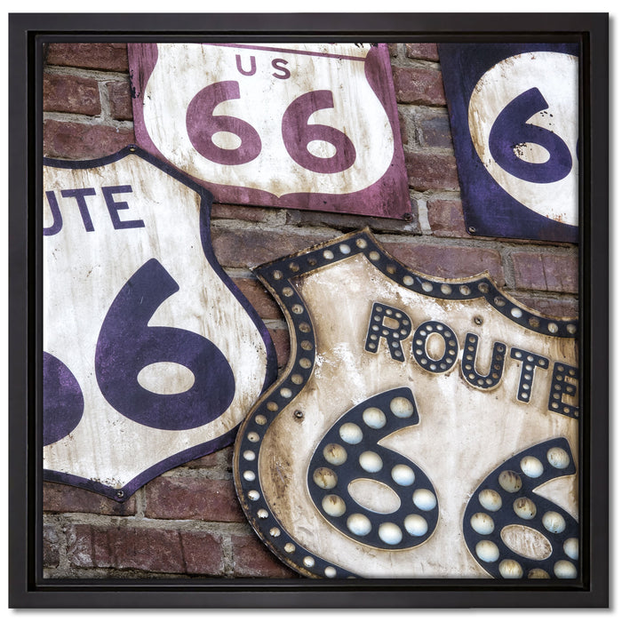 Route 66 auf Leinwandbild Quadratisch gerahmt Größe 40x40