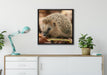 Kleiner Igel auf Leinwandbild gerahmt Quadratisch verschiedene Größen im Wohnzimmer