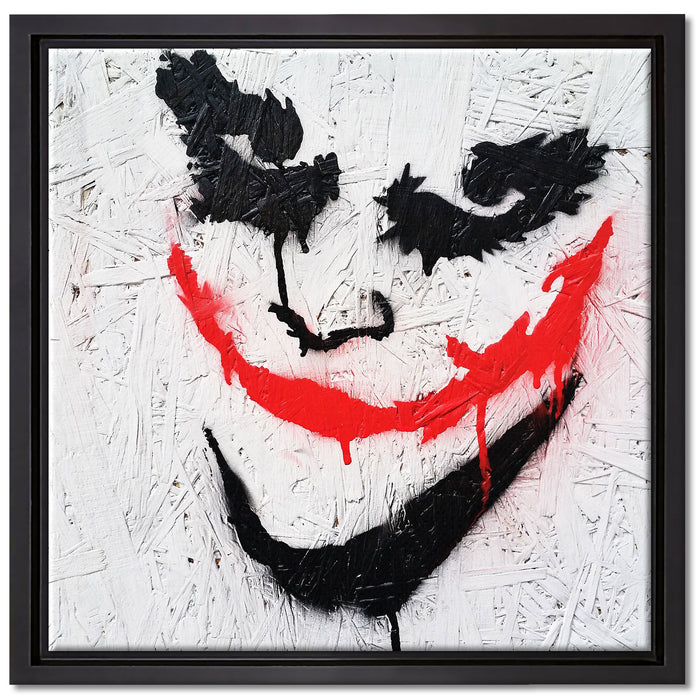 Böser Clown auf Leinwandbild Quadratisch gerahmt Größe 40x40
