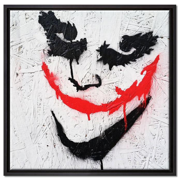Böser Clown auf Leinwandbild Quadratisch gerahmt Größe 60x60