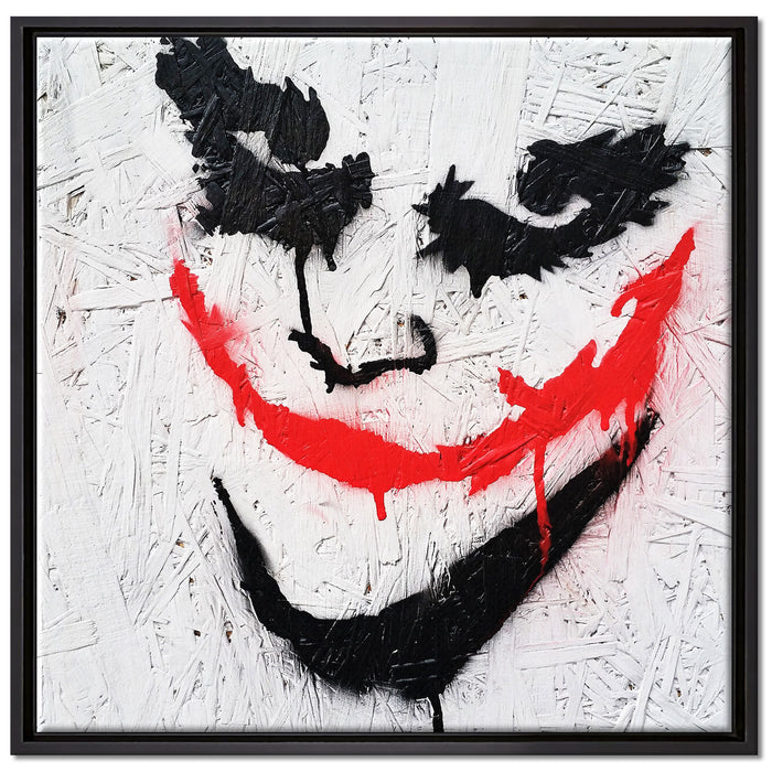 Böser Clown auf Leinwandbild Quadratisch gerahmt Größe 70x70