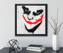 Böser Clown  auf Leinwandbild Quadratisch gerahmt mit Kirschblüten