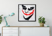Böser Clown auf Leinwandbild gerahmt Quadratisch verschiedene Größen im Wohnzimmer
