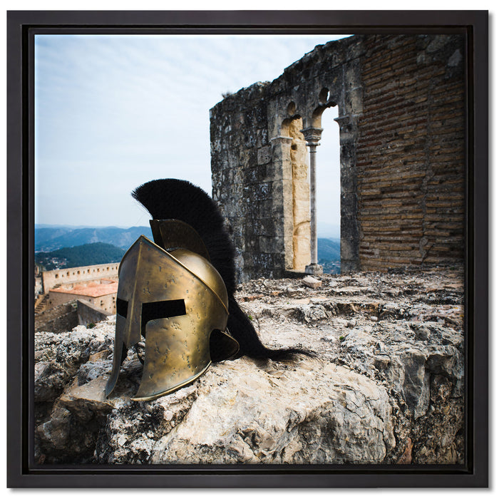 Gladiatorenhelm auf Leinwandbild Quadratisch gerahmt Größe 40x40