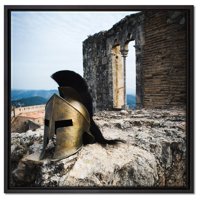 Gladiatorenhelm auf Leinwandbild Quadratisch gerahmt Größe 60x60