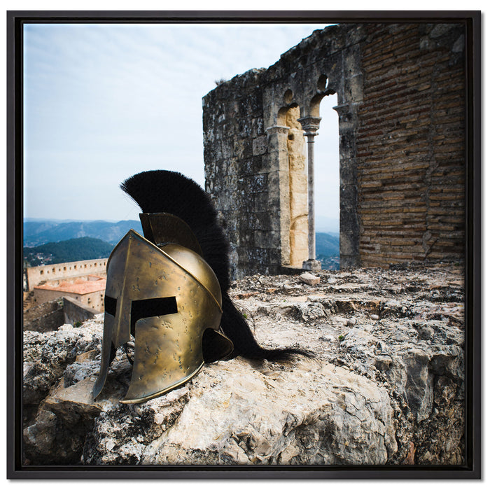 Gladiatorenhelm auf Leinwandbild Quadratisch gerahmt Größe 70x70