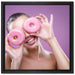 Lustige Donuts auf Leinwandbild Quadratisch gerahmt Größe 40x40