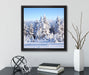 Winterwald  auf Leinwandbild Quadratisch gerahmt mit Kirschblüten