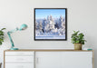 Winterwald auf Leinwandbild gerahmt Quadratisch verschiedene Größen im Wohnzimmer