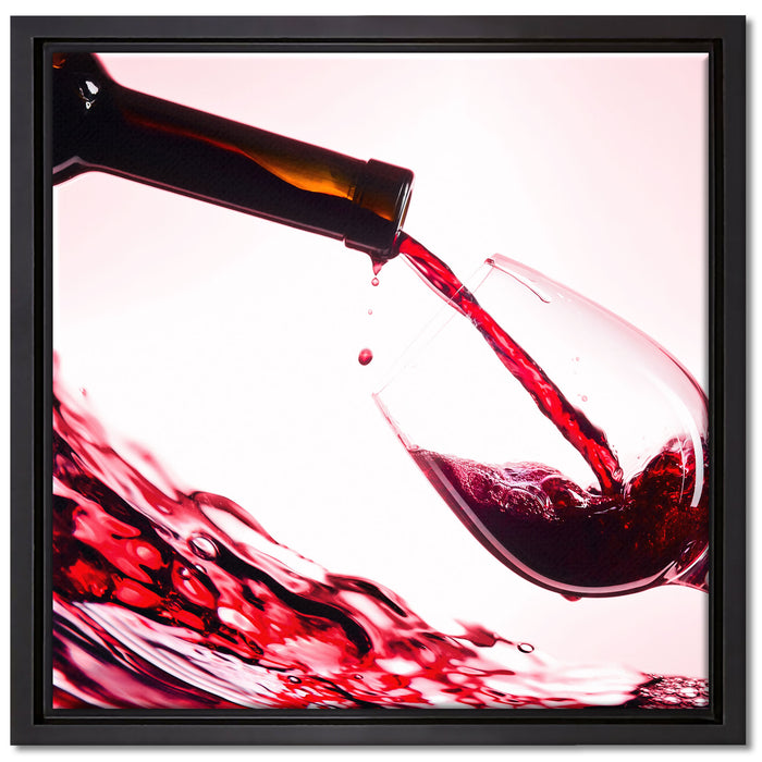 Wein auf Leinwandbild Quadratisch gerahmt Größe 40x40